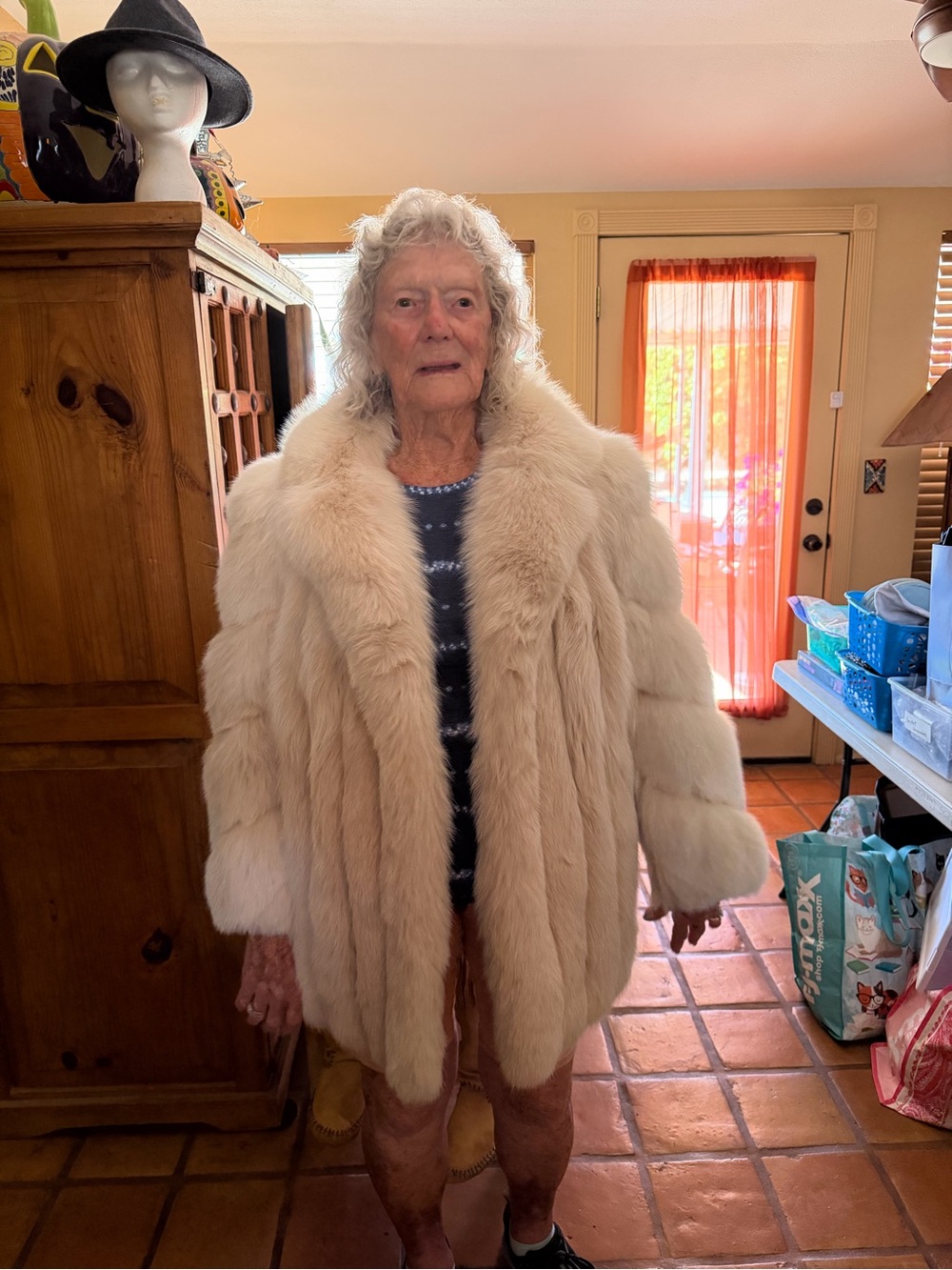 Fluffy & Warm Blue Fox Fur Coat
